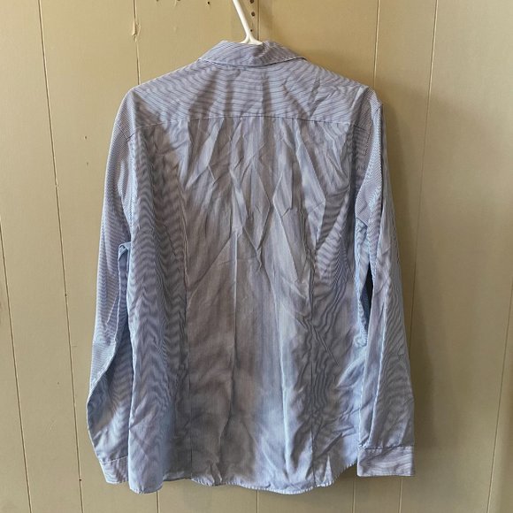 H&M Blue + White Pinstripe Button Up - Picture 3 of 4